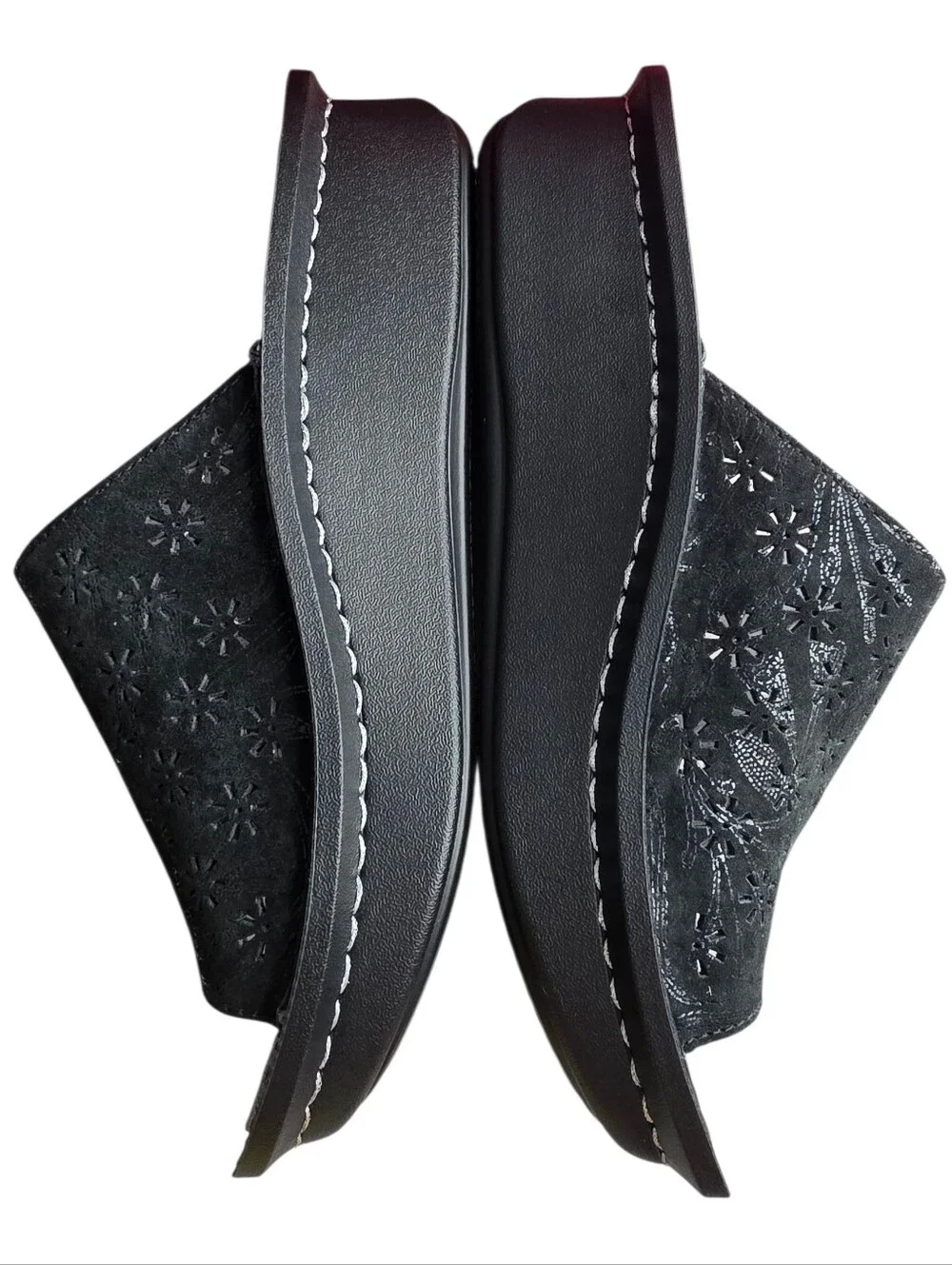Alegria Women's Black Julee Vinely Slide Size 6-6.5 NWT Box